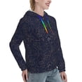 thumbnail image 6 of Lsque Navy Dark Blue Pattern Casual Women's Hoodie,Hooded Sweatshirt with Kangaroo Pocket,Pullover Hoodie with Eye-catching Drawstrings-Large, 6 of 7