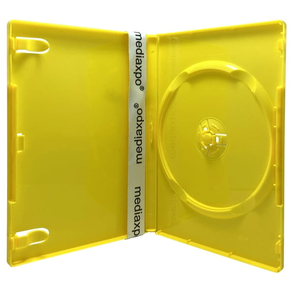 CheckOutStore 500 Standard Solid Yellow Color Single DVD Cases