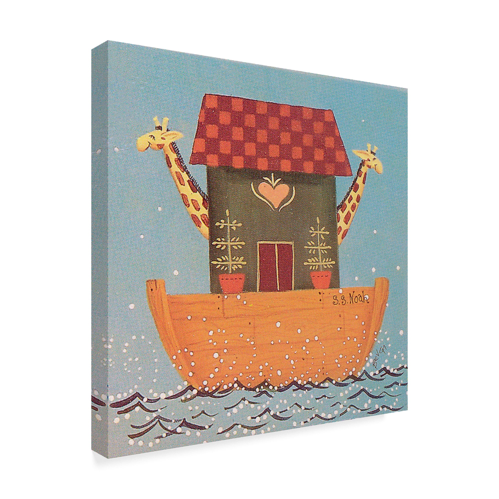 Trademark Fine Art 'Two Giraffes On The Ark' Canvas Art by Beverly Johnston