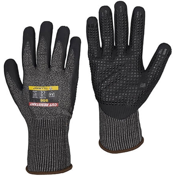 Tillman 956 Dotted Micro Foam Nitrile Gloves, A4 Cut Resistant, Medium