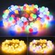 thumbnail image 1 of Guirnalda de luces de bola de globo, guirnalda de luces de hadas, decoración para interior, exterior, fiesta, boda, árbol de Navidad, jardín (32.8 pies, blanco cálido) Fokelyi HMJM416-2, 1 of 6