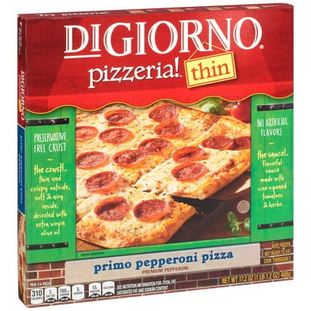 DIGIORNO PIZZERIA! Thin Crust Primo Pepperoni Pizza 17.2 oz. Box Walmart.com DIGIORNO PIZZERIA! Thin Crust Primo Pepperoni Pizza 17.2 oz. Box Walmart.com