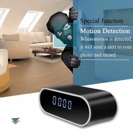 Camera Spy Clock VicTsing HD Mirror Alarm Clock Wireless Intelligent Remote Clock Night Vision Lights Wifi Camera ()