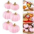 thumbnail image 2 of Pink Pumpkin Decor,Mini Pink Pumpkins,Small Pink Pumpkins,Artificial Pumpkins Fall Decorations,Harvest Lifelike Pumpkin Fake Foam Pumpkin For Fall Autumn Halloween Home Party Thanksgiving,6PCS, 2 of 8