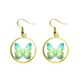 thumbnail image 1 of Hoja verde mariposa con estampado floral Ear Dangle Golden Drop Earring Jewelry Mujer Unbranded M, 1 of 3