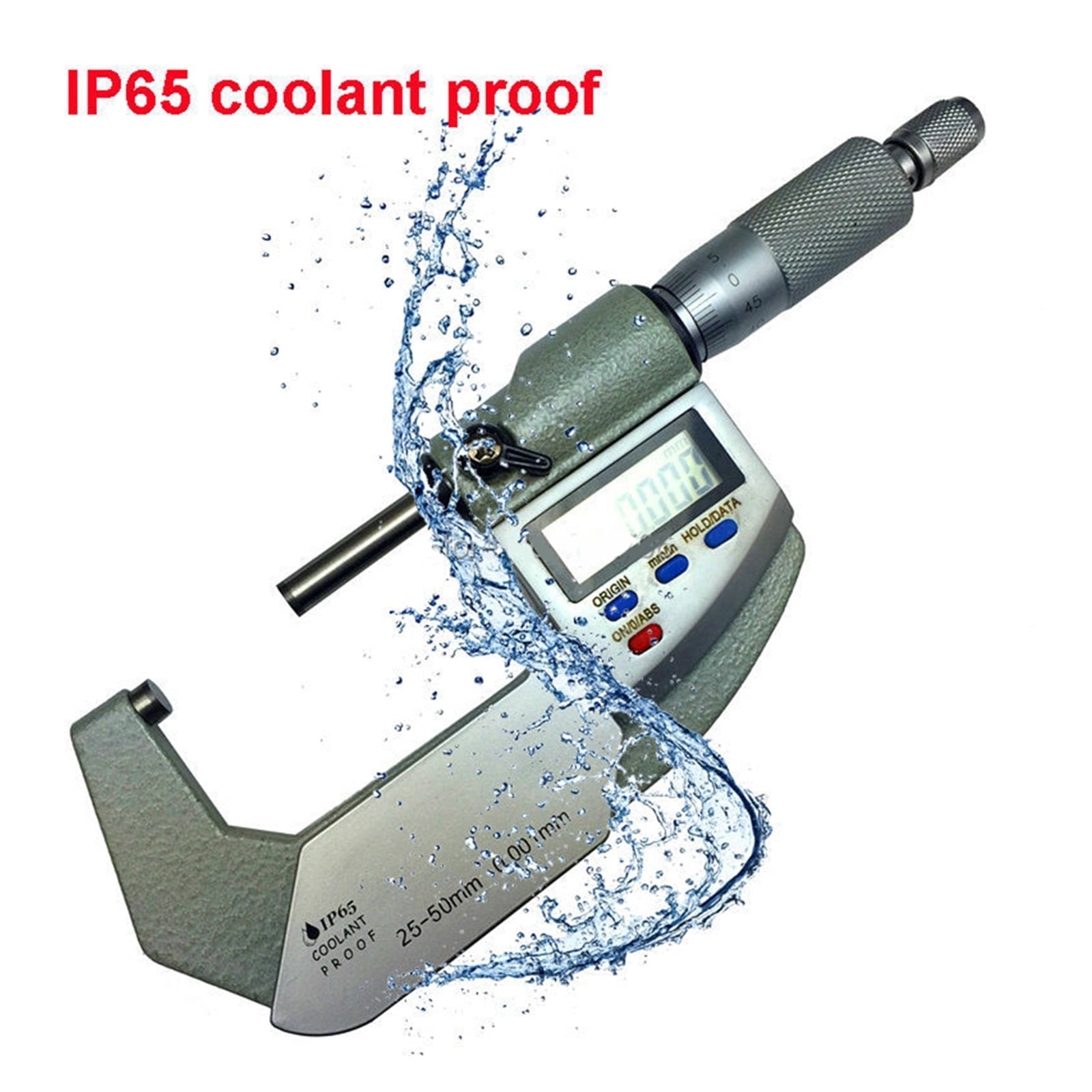 25mm Outside Micrometer Caliper Thickness Gauge Electronic Micrometer 0-25mm 0.001mm IP65 Waterproof Digital Micrometer
