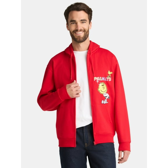 Peanuts Good Life Mens and Big Mens Fleece Zip Up Hoodie, Sizes S-3XL