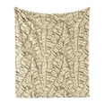thumbnail image 1 of Exotic Soft Flannel Fleece Blanket, Earth Tones Banana Palm Leaves Muted Colors Forest Jungle Plants Illustration, Cozy Plush for Indoor and Outdoor Use, 50" x 70", Beige and Brown, by Ambesonne, 1 of 5