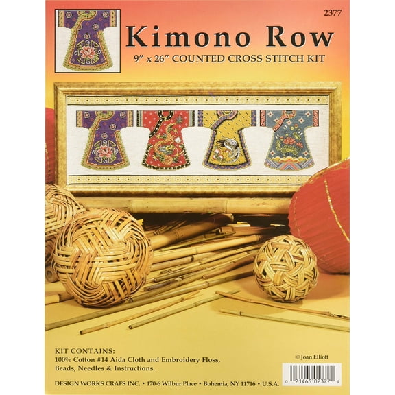 Design Works Crafts Kimono Row Counted Cross Stitch Kit, 9" x 26"
