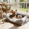 thumbnail image 6 of Dog Bed for Cats & Dogs with Reversible Removable Cover, Non-Slide Bottom & Machine Washable Pad, Suitable for Crate Floor Travel, 17.7x15x5.5in by MPOISVA, 6 of 7