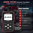 thumbnail image 3 of ANCEL MT100 Motorcycle Diagnostic Scan Tool Code Reader ABS Engine Code Scanner Motorbike Scanner Full OBD2 Functions Turn off Fault Indicator Light Read Clear Code Live Data OBD2 Scanner Free Update, 3 of 13