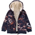 thumbnail image 1 of Bumeex Chaqueta con forro polar Sherpa para niños Primavera Otoño Invierno Sudadera con cremallera Sudadera con capucha Camuflaje rojo 11-12 años, 1 of 5