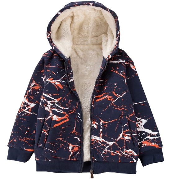 Bumeex Chaqueta con forro polar Sherpa para niños Primavera Otoño Invierno Sudadera con cremallera Sudadera con capucha Camuflaje rojo 11-12 años