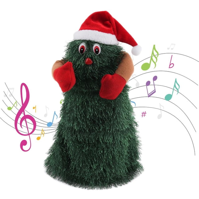 12 Inch Electric Christmas Tree Toy Santa Claus Musical Toy Rotating Dancing Toy for Friends or Children