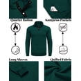 thumbnail image 4 of COOFANDY Men 1/4 Zip Sweatshirt Long Sleeve Stand Collar Henley Button V Neck Casual Knit Pullover with Pocket, 4 of 6