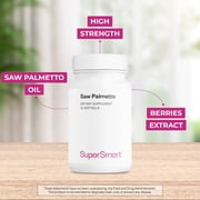 SuperSmart Saw Palmetto 320mg per Day (High Strength) - Serenoa Repens Berries Extract - Saw Palmetto Oil Supplement for Men & Women | Non-GMO & Gluten Free - 30 Softgels