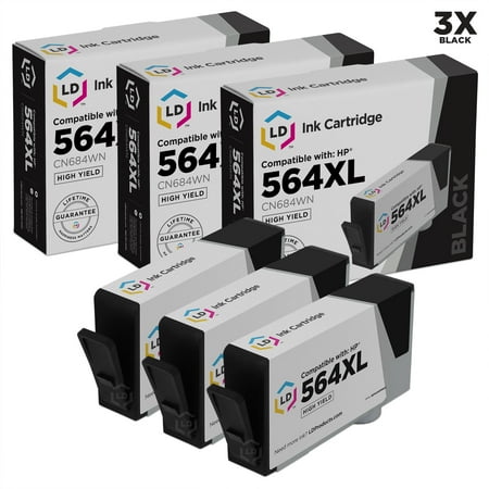 Hewlett Packard Rubber Foot - LD Remanufactured Replacement for Hewlett Packard 564XL / 564 CN684WN Set of 3 ink Cartridges:SHOWS ACCURATE LEVELS