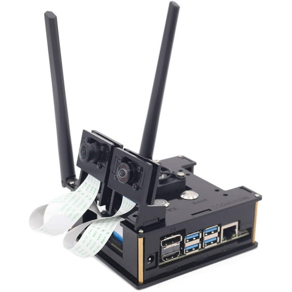 Makeronics Acrylic Case/Enclosure (Black) for Jetson Nano B01 and A02 with Camera Case | Power & Reset Control Switch | Cooling Fan | Assembly Instruction Included