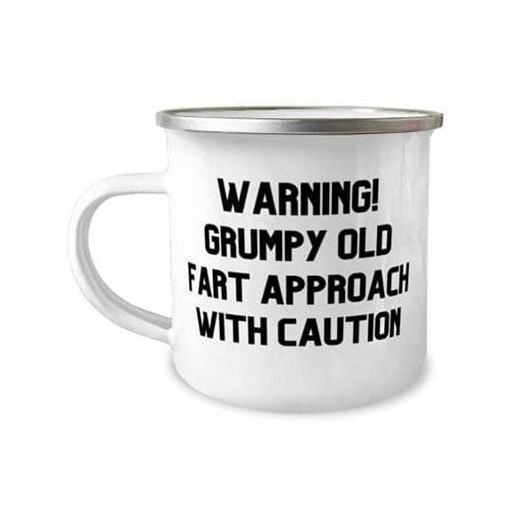 Best Grandpa, Warning! Grumpy Old Fart Approach With Caution, Father's Day 12oz Camper Mug For Grandpa