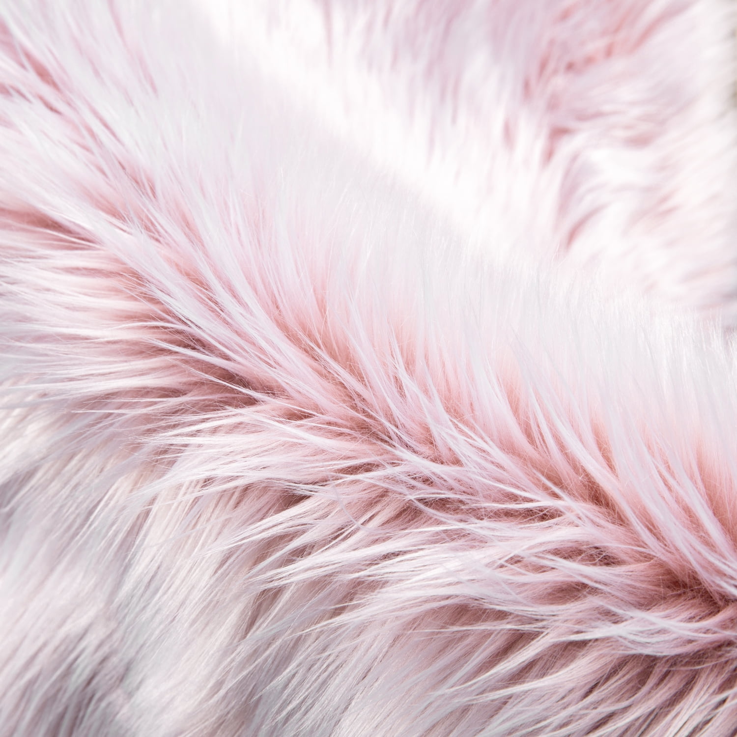 Deluxe Ultra Soft Faux Sheepskin Fur Series Fluffy Decorative Indoor Shag Area Rug, 2 x 3 Feet, Pink and White, 1 Pack
