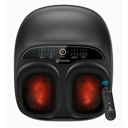 Foot Massager with Heat Shiatsu Deep Kneading Compression Feet Massage Machine with Remote up to size 13 Black