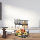 thumbnail image 4 of Houderco De Hierro Negro Con Doble Capa Para Cocina Organizador De Pan Y Verduras, 4 of 6