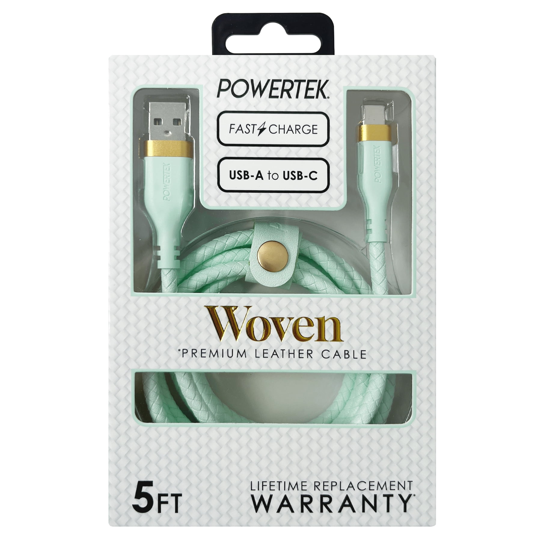 Liquipel Powertek Woven USB-A to USB-C - Mint