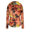 thumbnail image 5 of UPF 50+ Sun Protection Hoodie for Women - Tropical Floral Print Long Sleeve Zip Up Jacket with Thumbholes & Pockets, Lightweight Active Rash Guard Orange XXL, 5 of 6