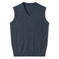 thumbnail image 1 of pstuiky Camiseta sin mangas para hombre, Suéter elástico de cuello redondo tejido en color liso para hombre Chaleco de hombre xxxl, 1 of 4