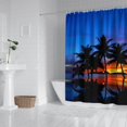 thumbnail image 3 of Tropical Vibe Shower Curtain 72x84, Sunset with Palm Trees Design, Quick-Dry Polyester for Bathroom Style, 3 of 4