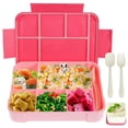 thumbnail image 1 of Kids Bento Box with 5 Compartments 1330ml/46.8oz Lunch Box Container with Sauce Box Non-Slip Bento Lunch Box Leakproof Bento Food Storage PP5 Food Grade Microwave for School, 1 of 9