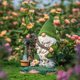 thumbnail image 2 of Decoraciones de gnomos de jardín flocados, estatua de gnomo grande y divertida de 29 cm para jardín al aire libre con luces solares de pozo, figuras de enanos de resina impermeables para, 2 of 5