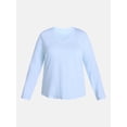thumbnail image 5 of Terra & Sky Women's Plus Size V Neck Tee with Long Sleeves, Size 0X-5X, 5 of 5
