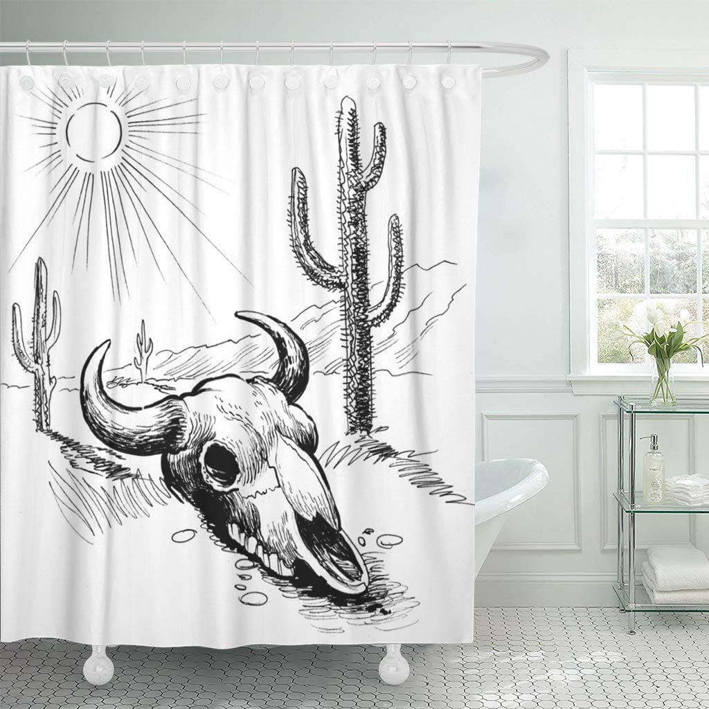 KSADK Cactus Skull in Sketch Drawing Animal Black White ...