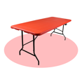thumbnail image 1 of Plastic Folding Table, 6ft x 2.5 ft Great for Outdoors & Indoor (RED), 1 of 4