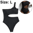 thumbnail image 2 of Women's One Shoulder Stripe High Cut One Piece Swimsuits Thong Bathing Suits, 2 of 6