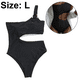 thumbnail image 2 of Trajes de baño de una pieza de corte alto con rayas y un hombro para mujer Trajes de baño tipo tanga, 2 of 6