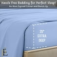 thumbnail image 3 of California King 6-Piece Sheet Set 1000-Thread Count 100% Pure Organic Cotton, 25" Deep Pockets (1 Flat, 1 Fitted, 4 Pillowcases) - Light Blue, 3 of 7