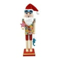 thumbnail image 2 of Elodie 15inch Wood Beach Santa Figure Nutcracker Puppet Toy for House Warming Party E, 2 of 8