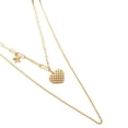 thumbnail image 3 of Collar doble cadena con dije de corazón chapa de oro amarillo 18k., 3 of 4