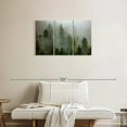 thumbnail image 2 of Elephant Stock Foggy Alaska Wall Art - Horizontal Multi Panel Canvas - 3 Pieceliving Room Wall Decor - Photography Nature Multi Panel - Green And Graydecor By Art Wolfe - 33" x 20", 2 of 4