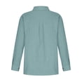 thumbnail image 6 of Karight Womens Button Down Shirts Cotton Linen Dress Shirt Long Sleeve Oversized Boyfriend Solid Tunic Tops with Pockets, 6 of 7