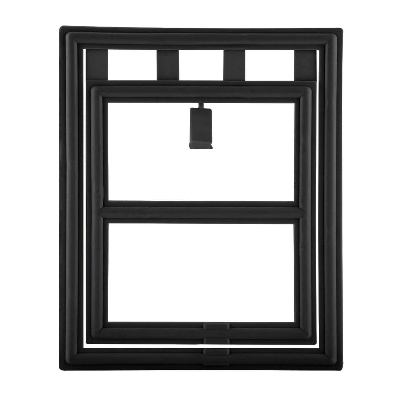 Suodoka Black Plastic Pet Dog Puppy Cat Door Locking Safe Flap for Screen Window Gate, Magnetic Automatic Lock, Easy Install, Large (12.2 x 10.2 inches / 31 x 26 cm)