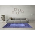 thumbnail image 3 of Ahgly Company Indoor Round Oriental Blue Industrial Area Rugs, 4' Round, 3 of 4