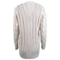 thumbnail image 4 of 2023 Clearance Women‘s Open Front Cardigan Sweaters  Fashion Long Sleeve Button Down Cardigans Fall Winter Cable Knit Chunky Warm Outwear Coats with Pockets, 4 of 7