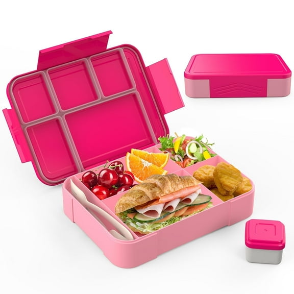 HAP TIM Bento Lunch Boxes - Reusable Food Containers for School, Work, and Travel Ideal Leak Proof Lunch Box Containers,Mom's Choice Kids Lunch Box(1265-PINK)