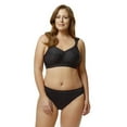thumbnail image 2 of Elila Women&rsquo;s Plus Size Super Curves Jacquard Panty, Medium Coverage Brief, Style 3405 Black, 2 of 3