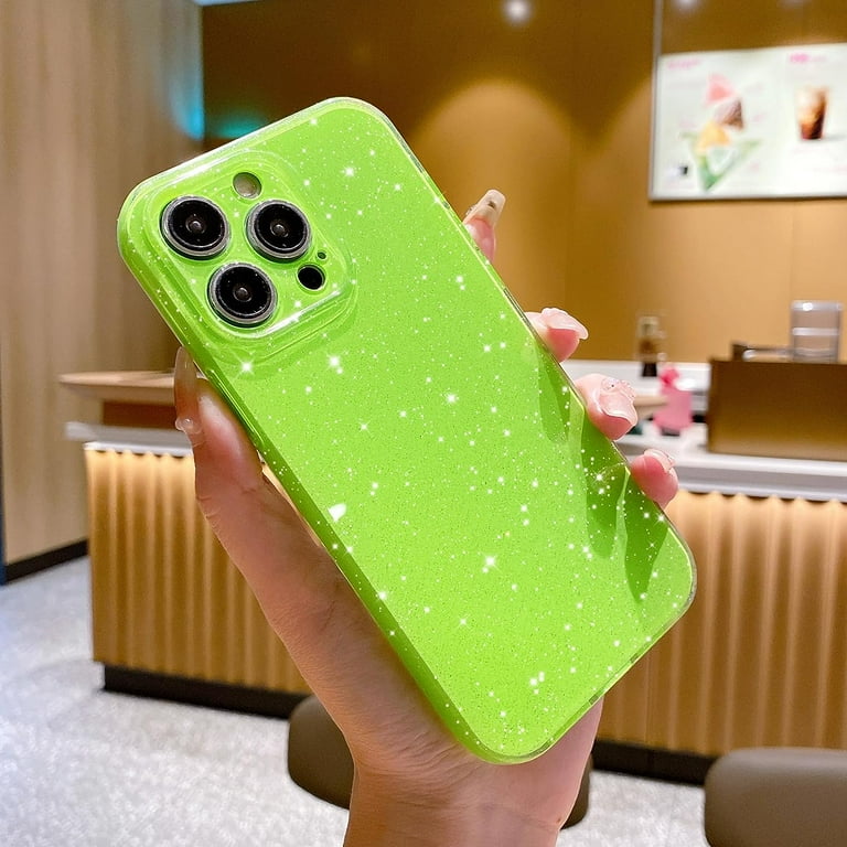 Compatible with iPhone 14 Pro Max Case 6.7 inch, Cute Glitter Bling Slim  Bumper Shockproof Sparkly Soft Phone Case for Women Girls (Bright Green) -  Walmart.com