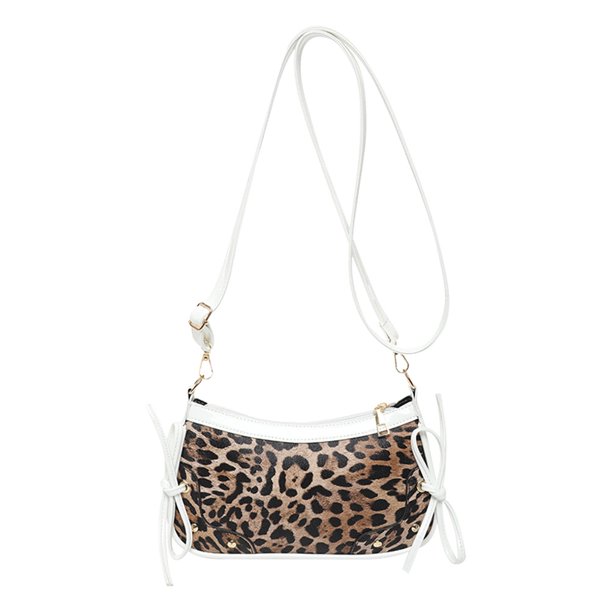 Bolso Hombro Mujeres Y2K Bow Leopardo Impresión Averstal Bag Landy () White