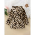 thumbnail image 3 of Gureui Kids Baby Girls Spring Jacket, Fall/Winter Long Sleeve Leopard Elastic Waist Zip-Up Hooded Coat Outerwear, 3 of 9